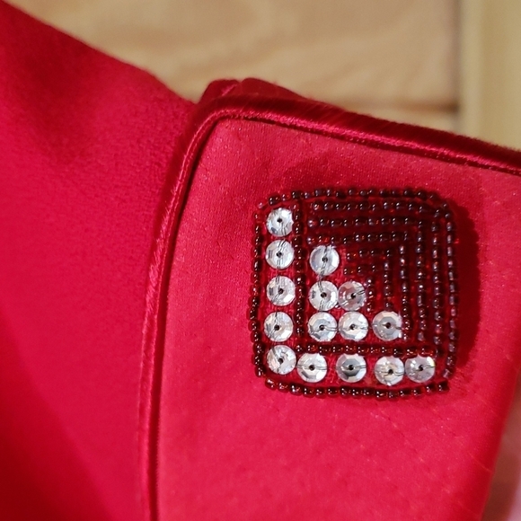 Nolan Miller Designer Red Bead Embellished Blazer Jacket Size 12 - Picture 5 of 9